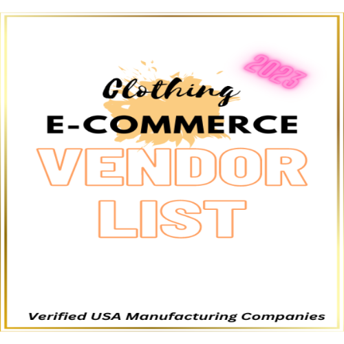 2023 Clothing E-commerce Vendor List